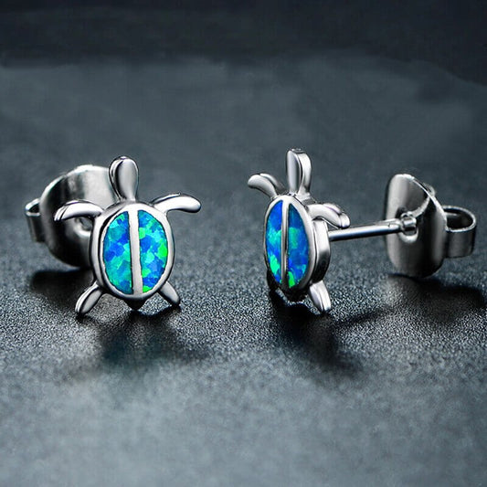 Bijou d'Oreilles Tortue Fond Marin