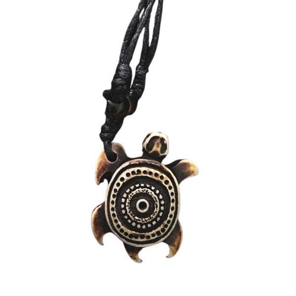 Pendentif Tortue En Métal Doré Et Composite - Années 2000 - Occasion En Bel état - Bijou Vintage