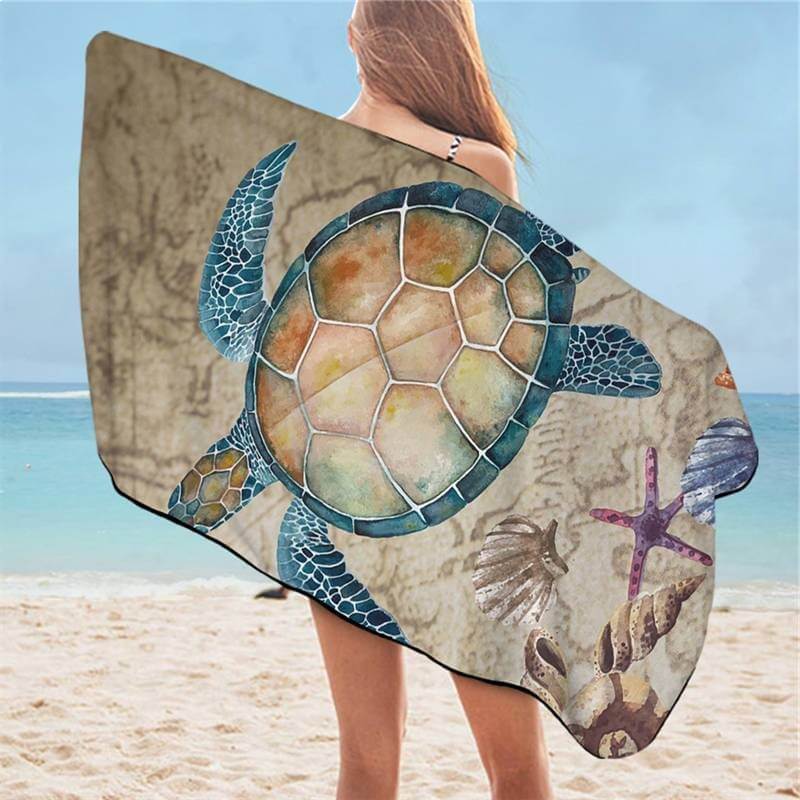 Serviette de Plage Tortue Sable