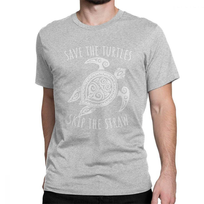 T Shirt Tortue modèle Save the Turtles Gris