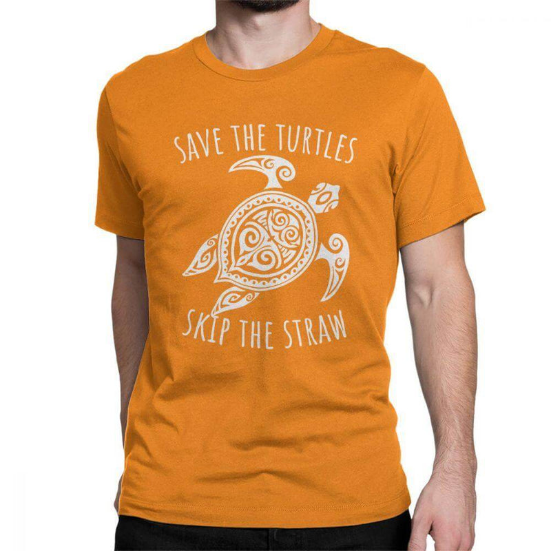 T Shirt Tortue modèle Save the Turtles Orange