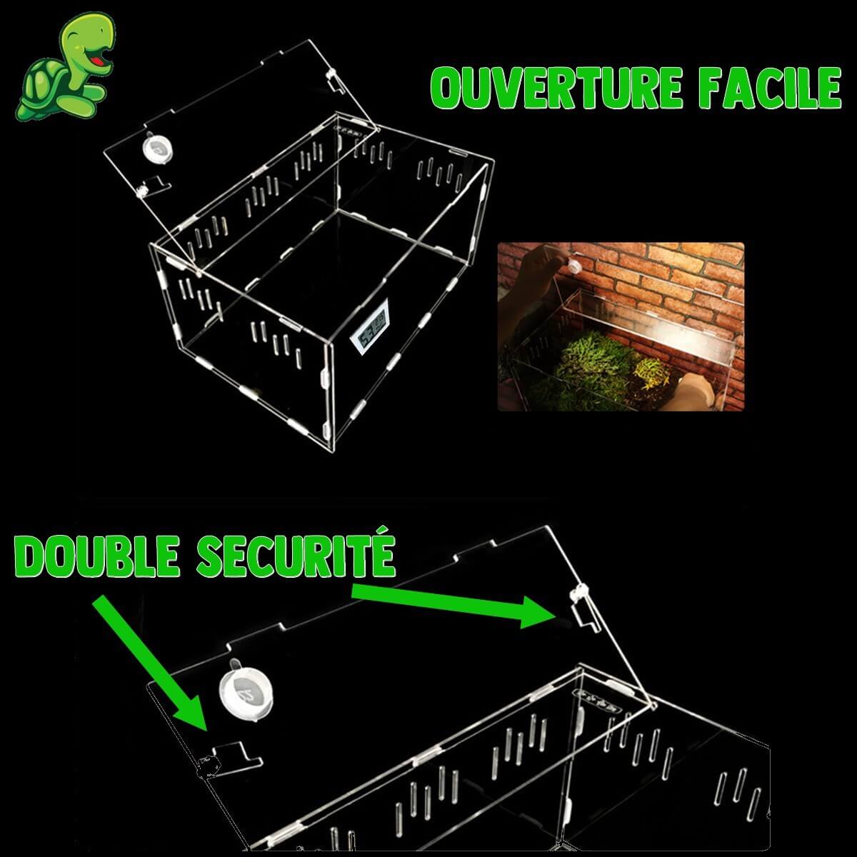 terrarium sécurisée avec hygrometre