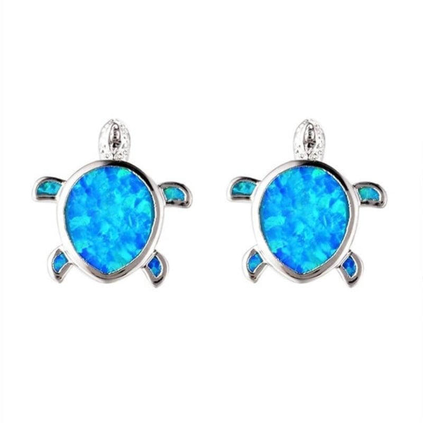 Boucles d'Oreilles Tortue modèle Mer Bleu