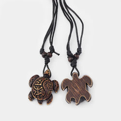 Pendentif Tortue Bois <br> Marine "Os de Yak"