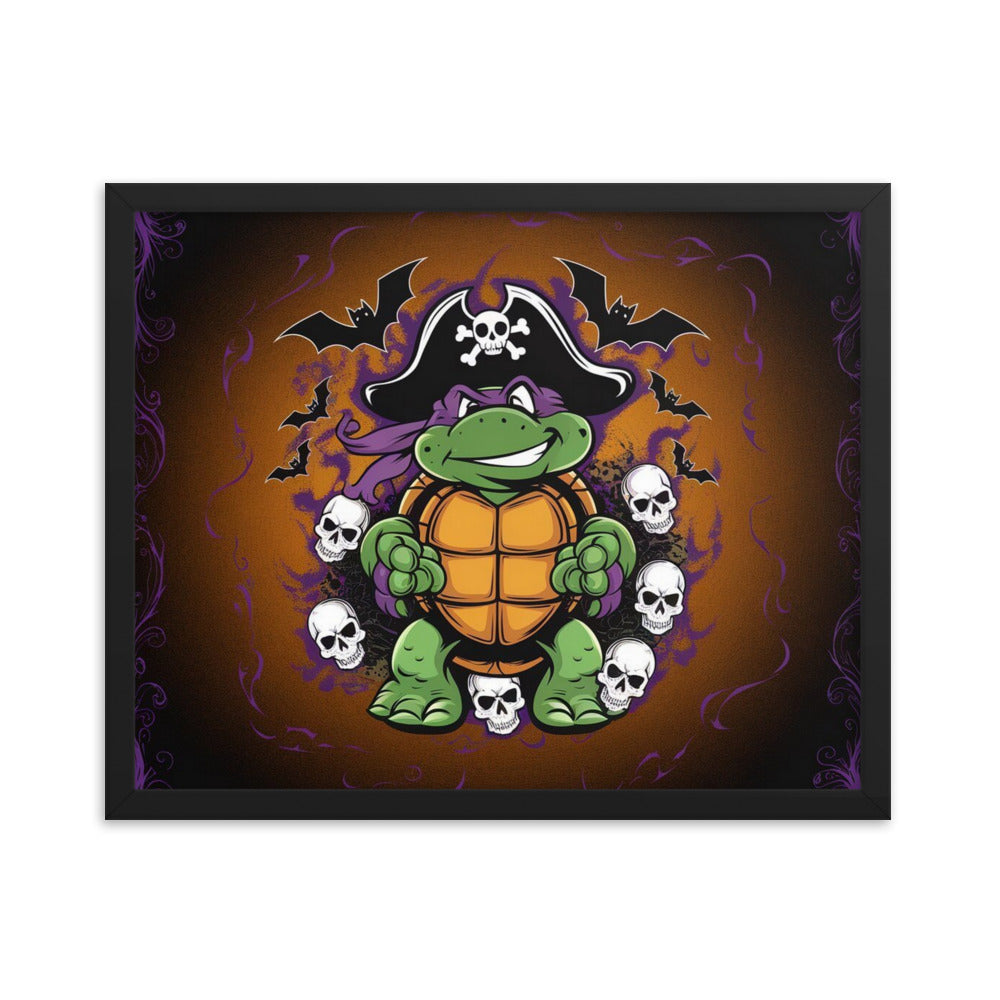 Affiche Encadrée Tortue Halloween