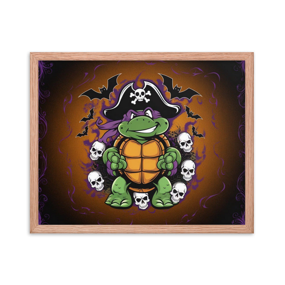 Affiche Encadrée Tortue Halloween