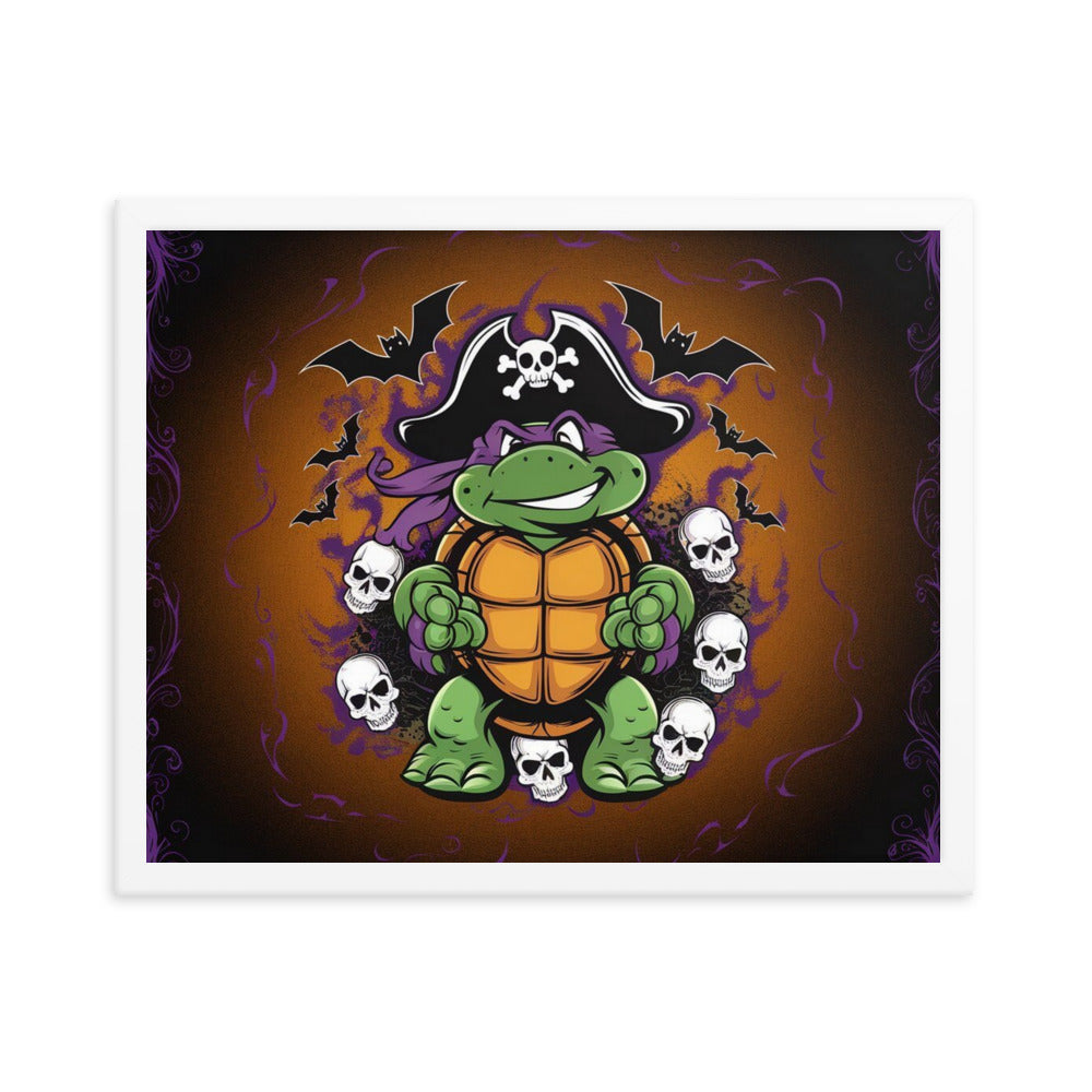 Affiche Encadrée Tortue Halloween