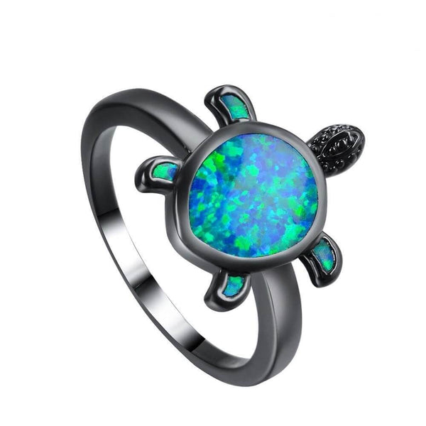 Bague Tortue modèle Luth couleur Bleu