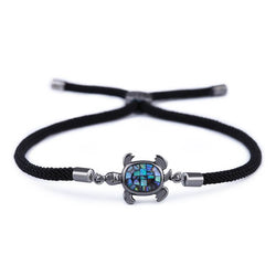 Bracelet Poignet Tortue modèle Coeur Zircon couleur noir