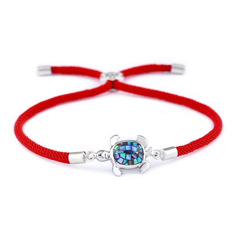Bracelet Poignet Tortue modèle Coeur Zircon couleur rouge