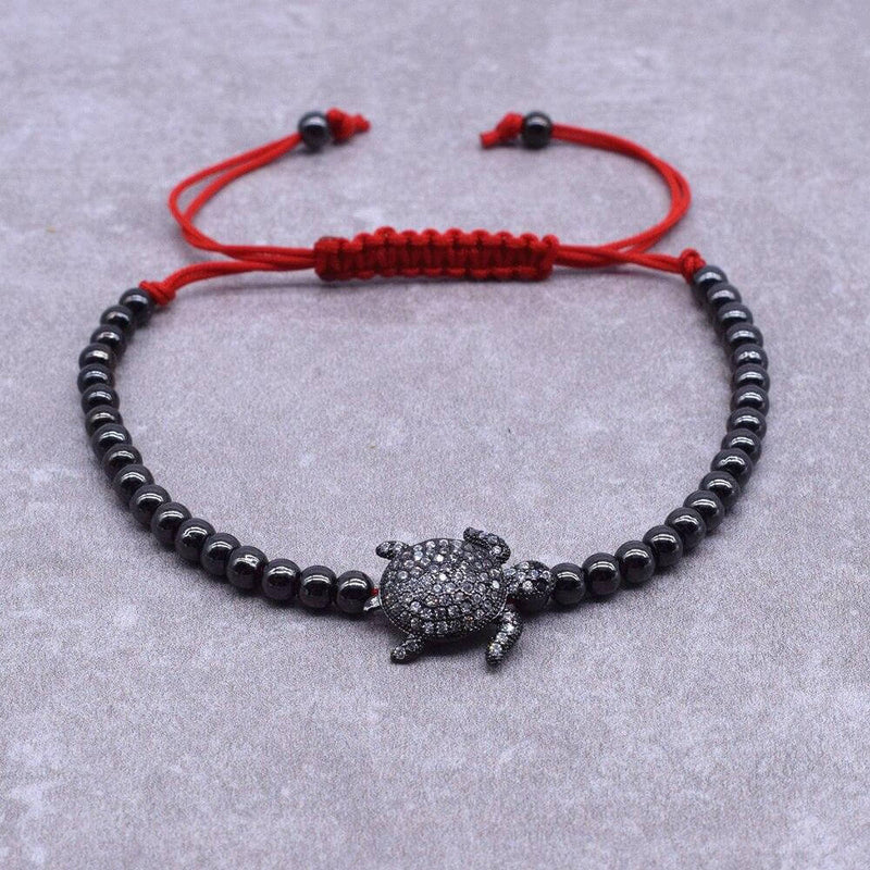 Modèle Bracelet Tortue Petite Perle Noir