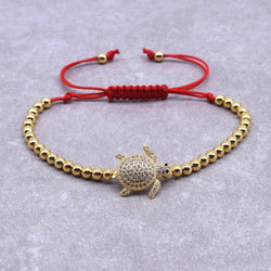 Modèle Bracelet Tortue Petite Perle Or