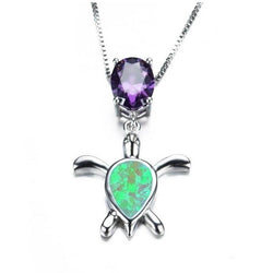 Collier Cou Tortue Modèle Coeur Naturel couleur Vert