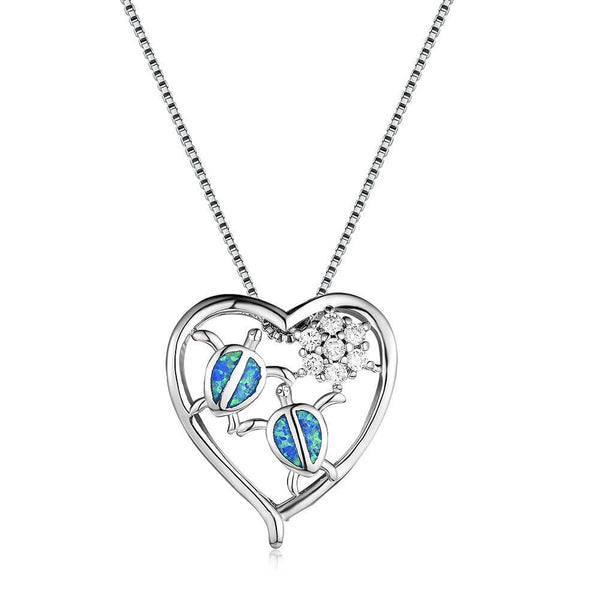 Collier Cou Tortue Affection couleur Opal Bleu