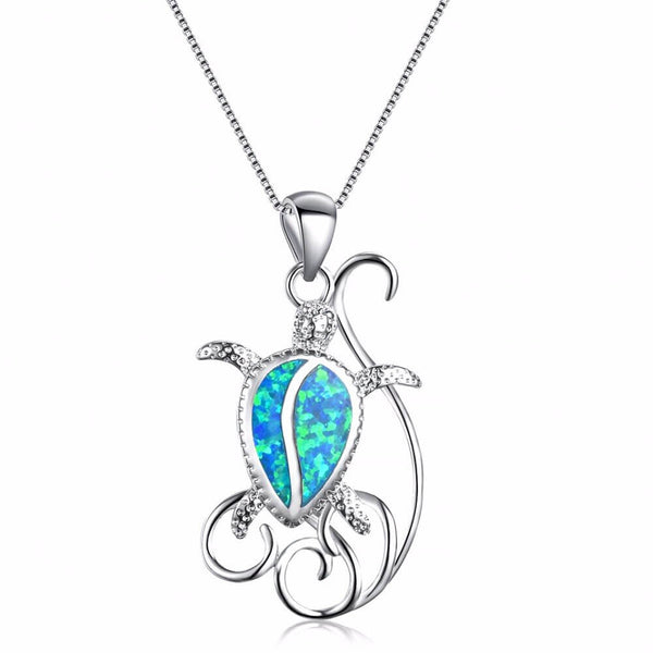 Collier Cou Tortue modèle Affinage couleur Opal Bleu
