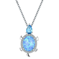 Collier Cou Tortue Coquet Opal Bleu