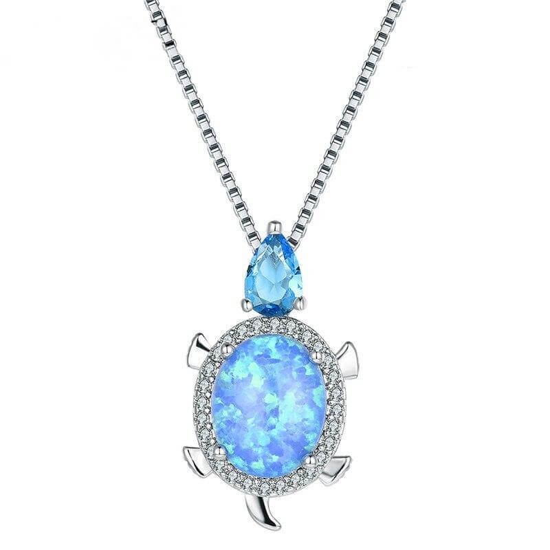 Collier Cou Tortue Coquet Opal Bleu
