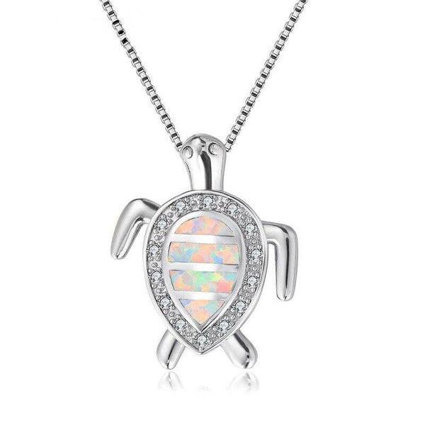 Collier Cou Tortue Solide en Argent couleur Blanc