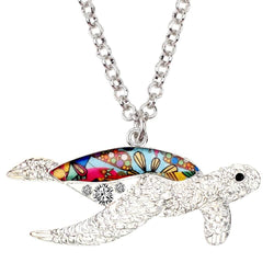 Collier Cou Tortue modèle vitrail visuel