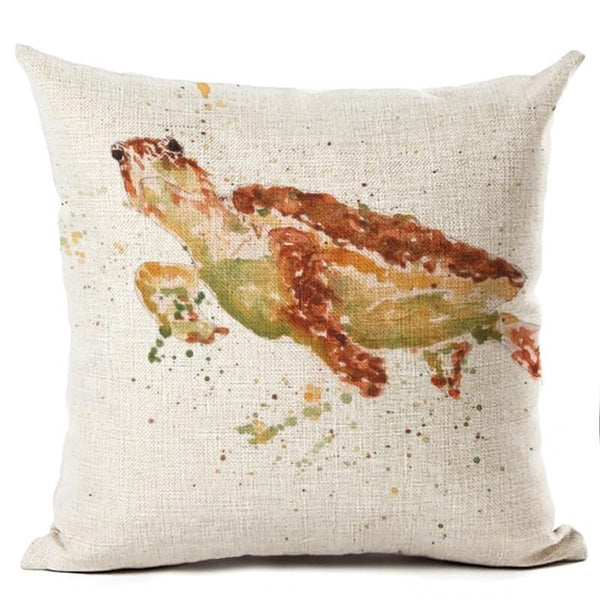 Housse de Coussin Tortue Dessin