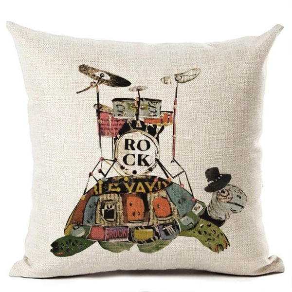 Housse de Coussin Tortue Rock
