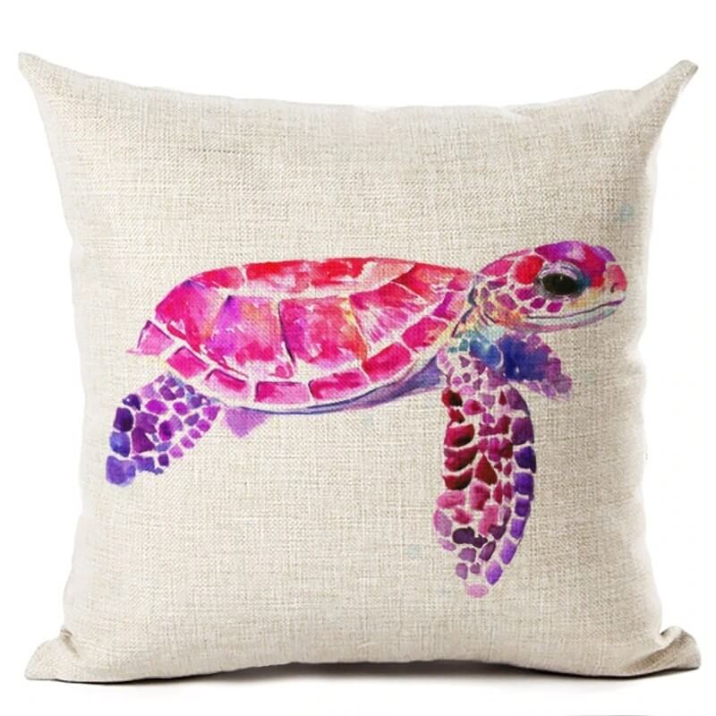 Housse de Coussin Tortue Rose