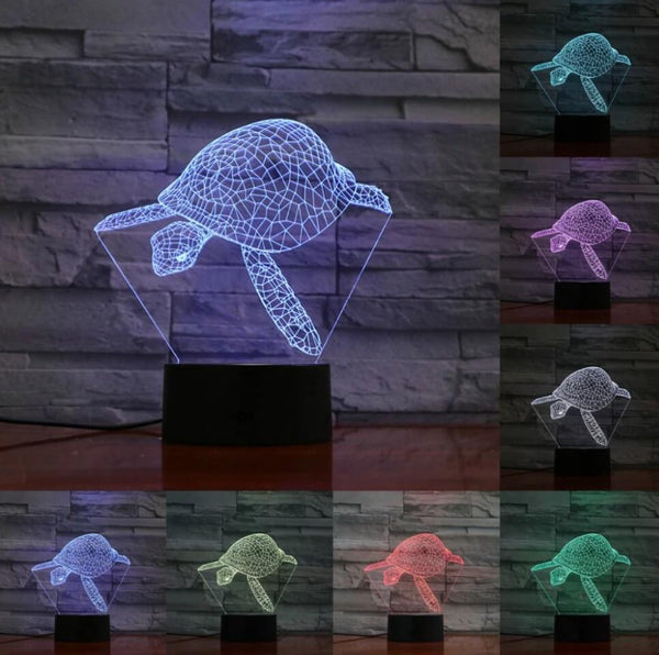 Luminaire 3D Tortue Fond Marin