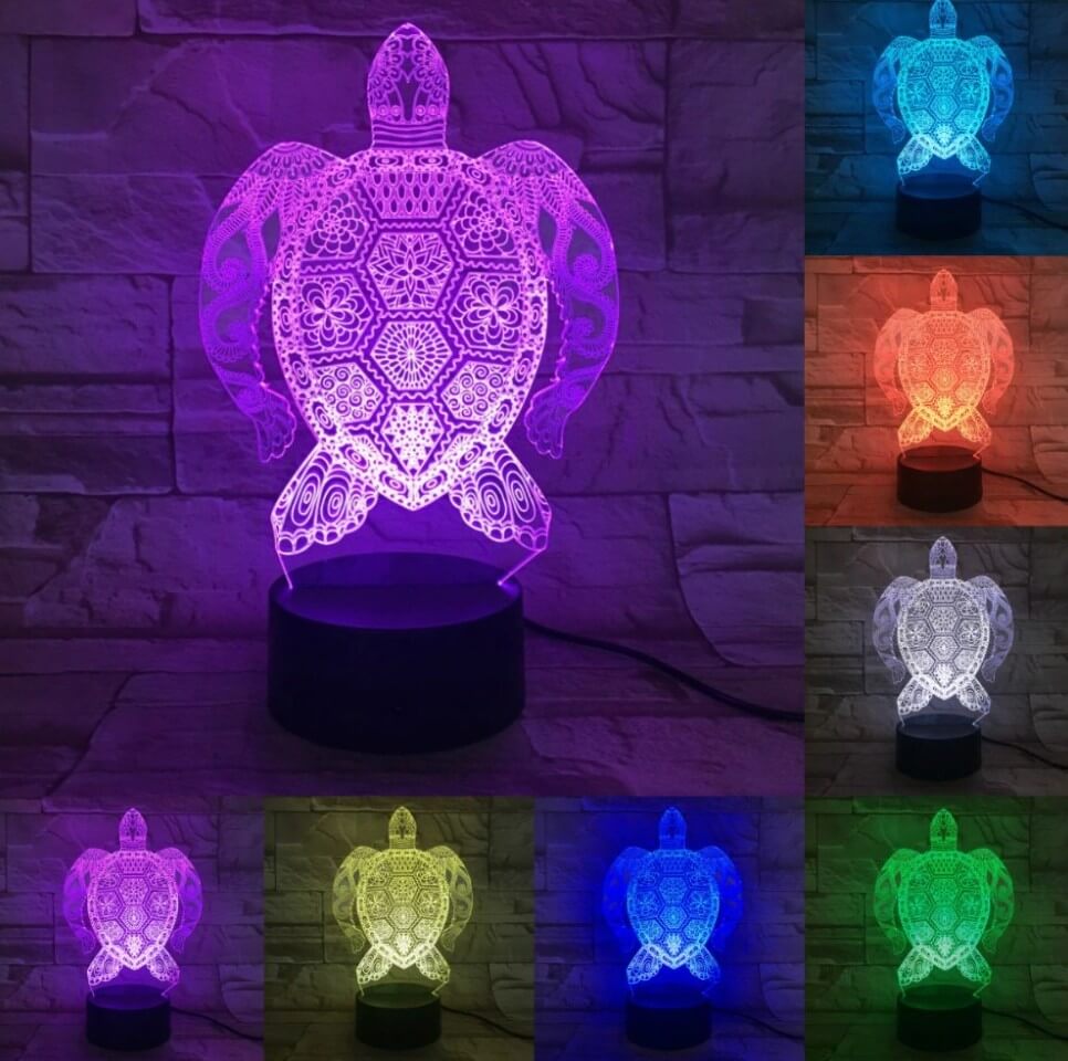 Luminaire 3D Tortue Style Maori