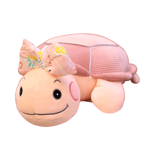 Peluche Tortue Noeud Noeud Rose