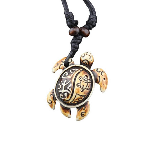 Pendentif Tortue Bois Corail Marron