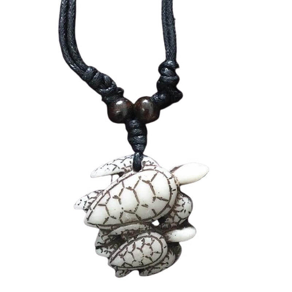 Collier Tortue Bois Garde-Corps Blanc