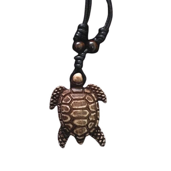 Pendentif Tortue Bois Plage Marron
