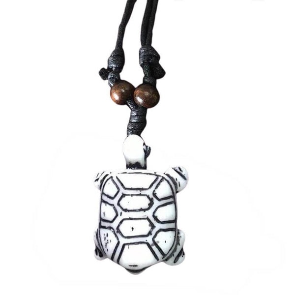 Collier Tortue Bois Sécurité Blanc