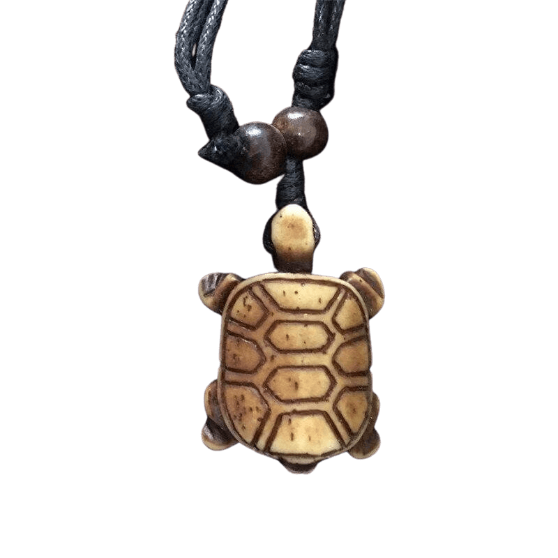 Pendentif Tortue Bois Sécurité Marron