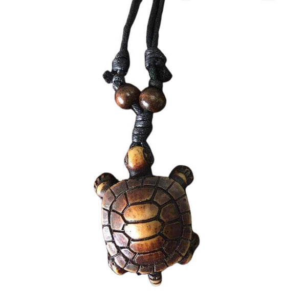Pendentif Tortue Bois Soutien Marron