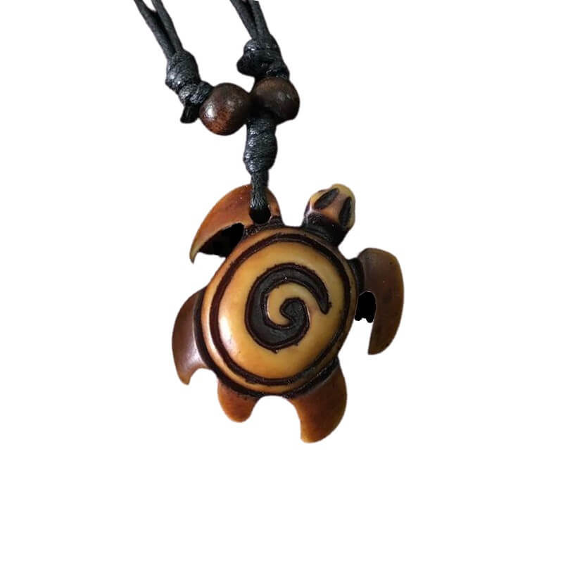 Pendentif Tortue Bois Tourbillon Marron