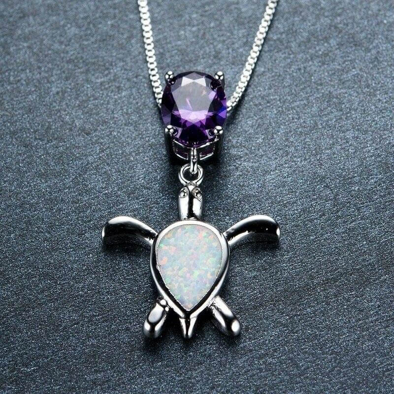 Pendentif cou Tortue Modèle Coeur Naturel visuel