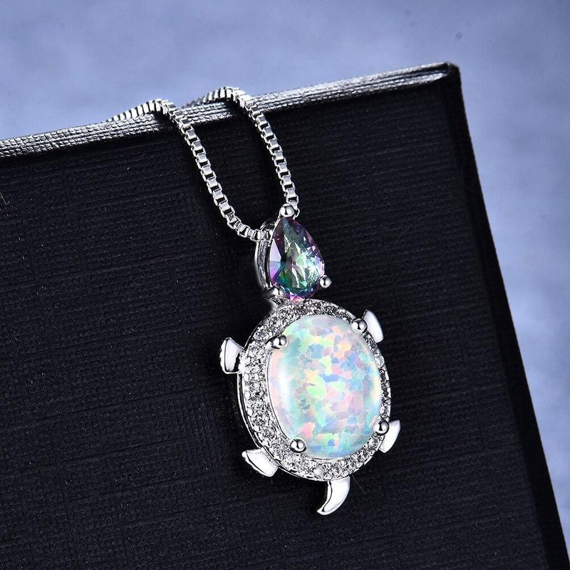 Pendentif Cou Tortue modèle Coquet Opal Blanc