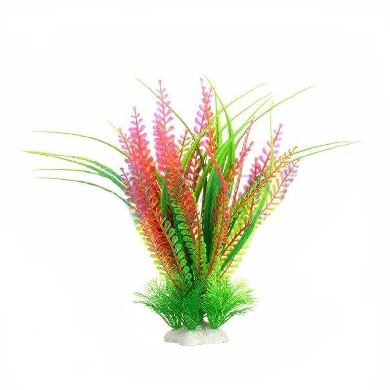 Plante plastique aquarium tropical rose