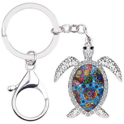 Porte Clés Tortue modèle Fleur
