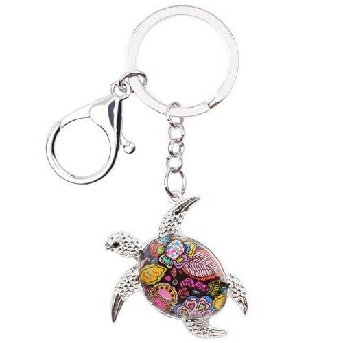 Porte Clés Tortue modèle Fleurit