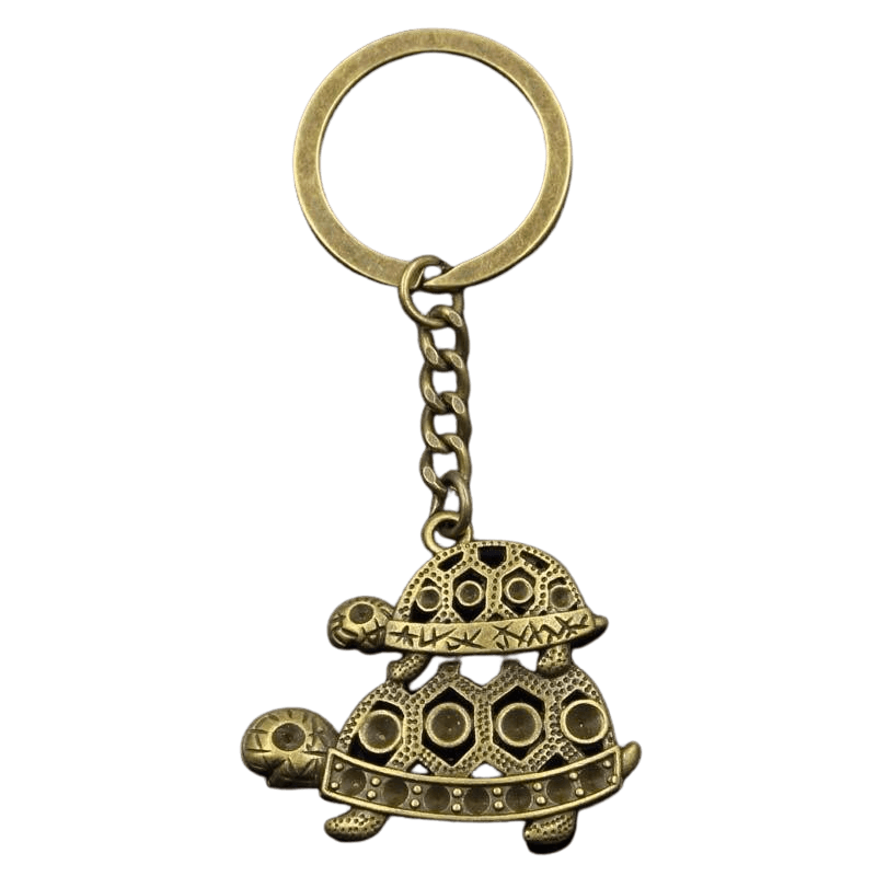 Porte-clé Tortue Famille couleur Bronze