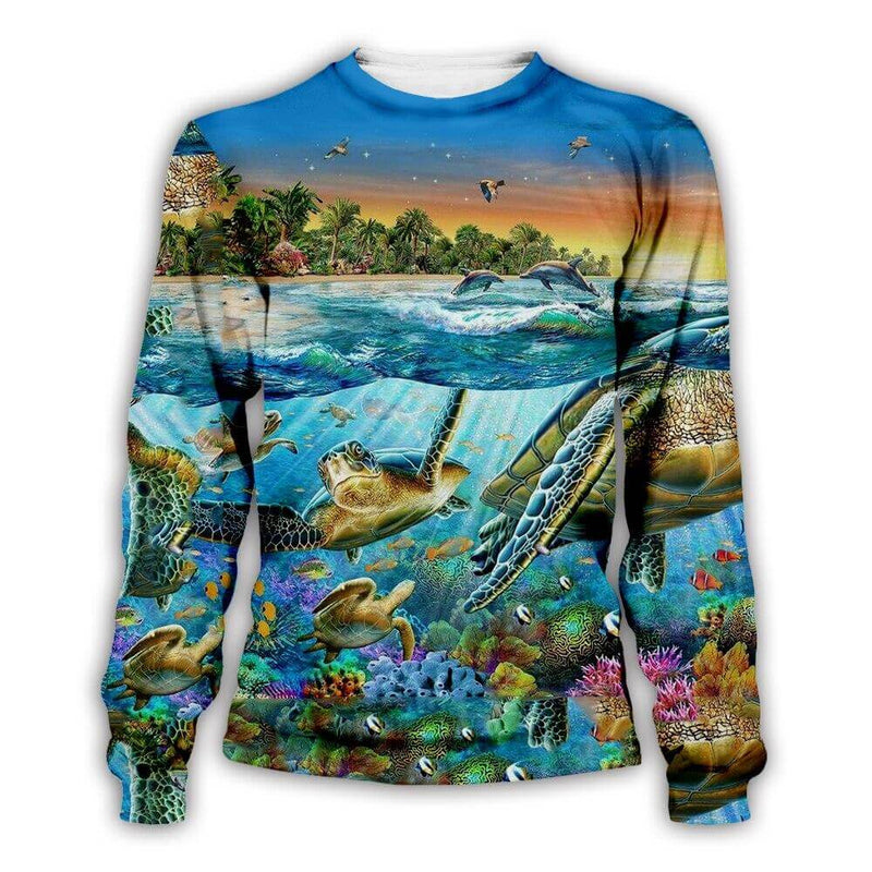 Pull Tortue Famille Marine