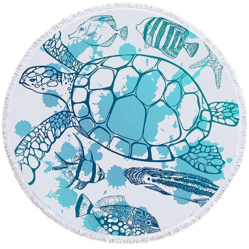 Serviette de Bain Tortue Fond Marin