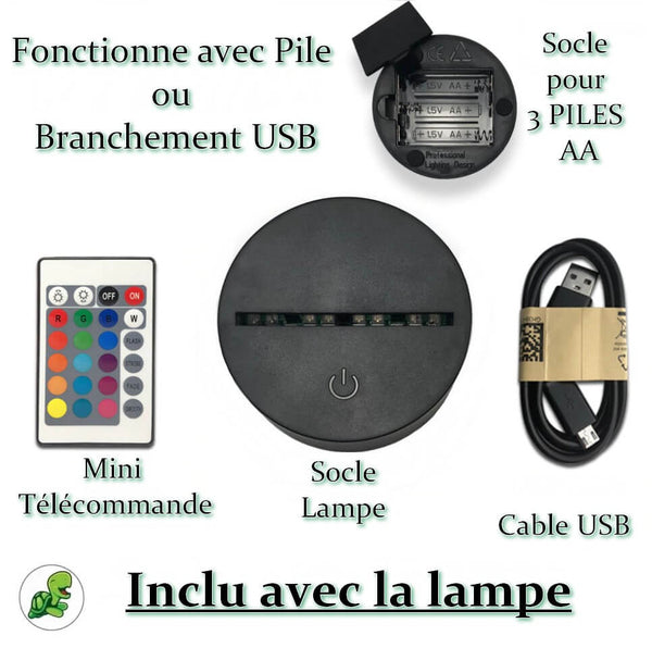 Socle Luminaire Tortue 3D Calme