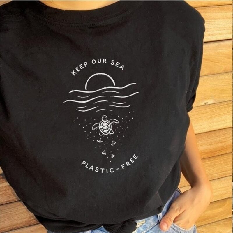 T Shirt Tortue modèle Association Noir présentation