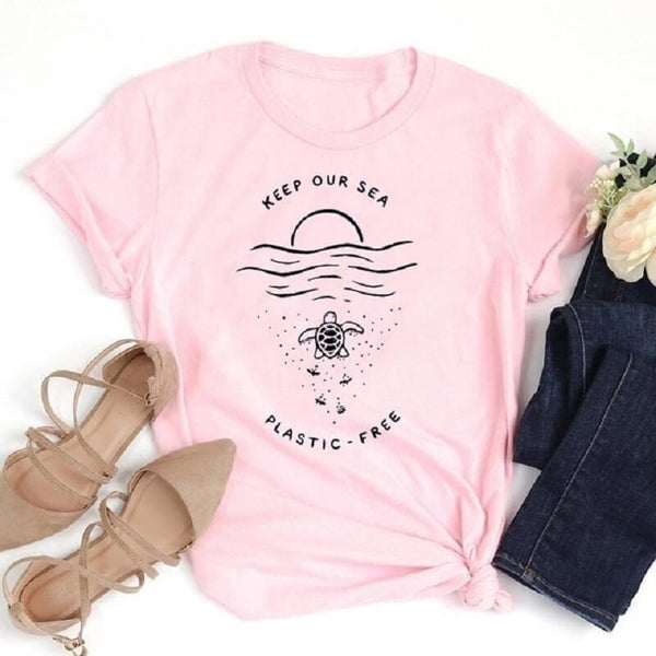 T Shirt Tortue modèle Association Rose