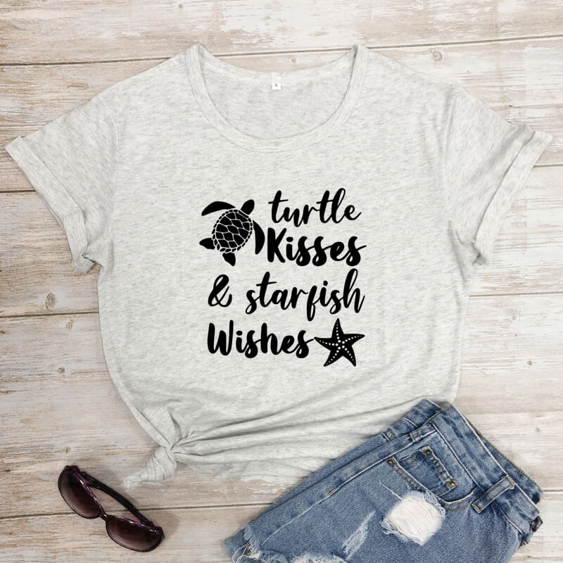 T Shirt Tortue modèle Bisou Blanc