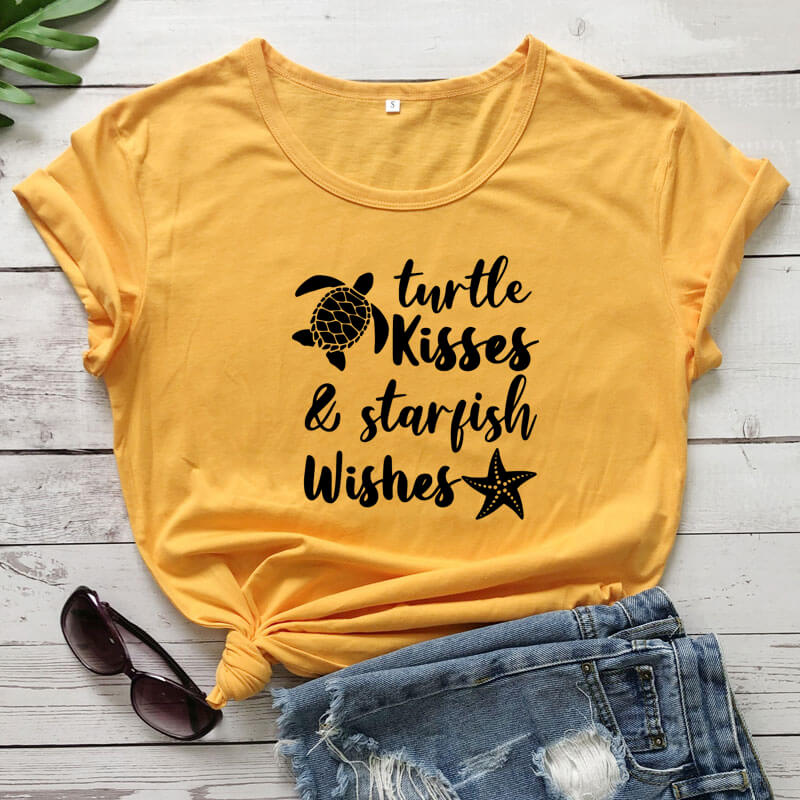 T Shirt Tortue modèle Bisou Jaune