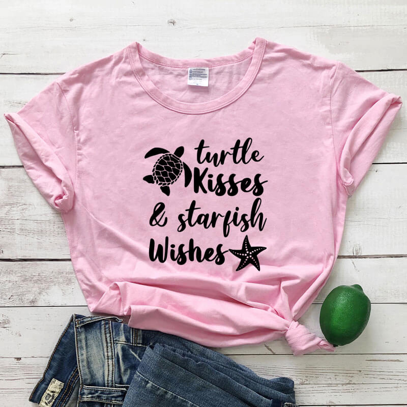 T Shirt Tortue modèle Bisou Rose